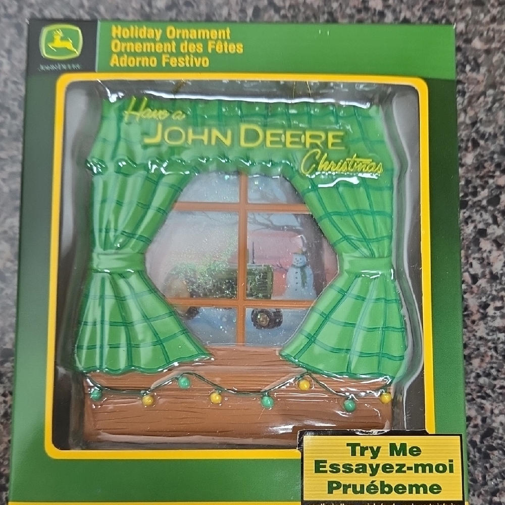 John Deere Festive Window Ornament with Green and Brown